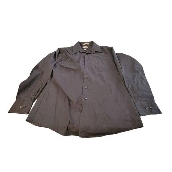 Vintage Black Van Heusen Fitted Poplin Buttondown  Shirt Size Medium - Picture 1 of 3